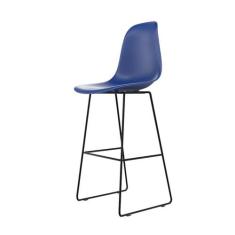 Banqueta Eames Quad Azul e Preta - Mobly