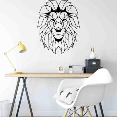Quadro Decorativo Adorno Leão 3mm Vazado - Mdf - Decoarts, Preto