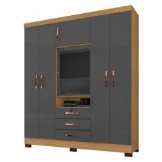 Guarda Roupa Casal Imperial Carvalho Americano Grafite - Incorplac