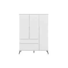 Guarda Roupa Infantil 2 Gavetas 3 Portas Roupeiro Retrô Com Pés Melind