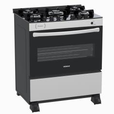 Fogao 5 Bocas Venax Picasso Vitreo Inox Gas Glp