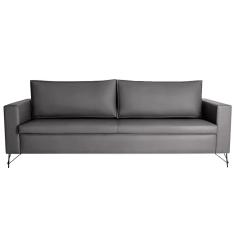 Sofá Decorativo 2 Lugares 230 CM Denmark Veludo Cinza Com Pés Preto - Gran Belo