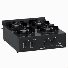 Fogão De Mesa 4 Bocas Venax Grand Petit Line Preto Gás Glp Bivolt 25999