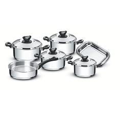 Jogo de Panelas Fundo Triplo com Cabos/Alças Baquelite, Tramontina, Solar 65720000, Inox