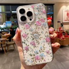 Capa de telefone de flores transparentes macias para iphone 11 12 13 pro max xs x xr 7 8 plus se 2020 bumper capa traseira, 01, para iphone x