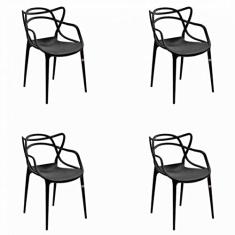 Conjunto 4 Cadeiras Allegra Rivatti Preto