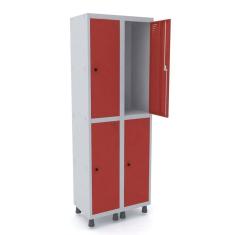 Guarda Volume Roupeiro 4 Portas Aço GRP 502/4 Pandin Móveis Vermelho