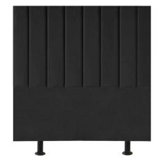 Cabeceira Estofada Cama Box Solteiro 90 Cm Taís Linho preto