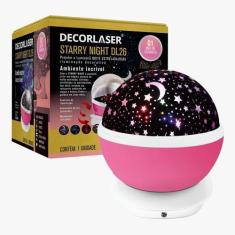 Luminária Abajur Gira Projetor Estrelas LED RGB Starry Night Decorlase