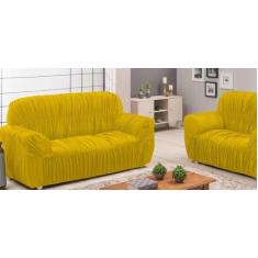 Kit capa para sofá 2 e 3 lugares ( lisa / coladinha ) malha gel - exce