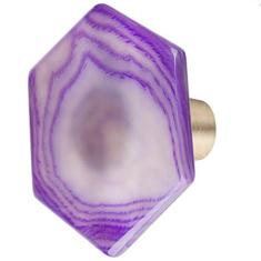 Amogeeli 4 puxadores de armário de latão ágata cristal com parafusos, puxadores decorativos para cômoda de gaveta