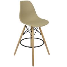 Banqueta Charles Eames Eiffel Wood Design Base Fixa Madeira - Lianto D