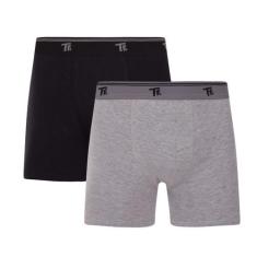 Kit 2 Cuecas Trifil Boxer Elastico Resistente Confortável, M, Preto, C