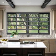 Janela Elite com Travessas 4 Folhas Moveis 120 X 240 Vidro Liso - Brim