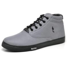 Tenis Masculino Cano Alto Casual Polo Blu 37 ao 46 - RM, Cinza sola pr