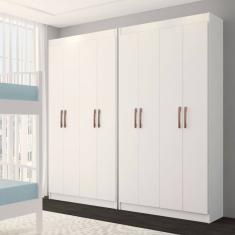Guarda-Roupa Infantil Dois Irmãos Salvador 8 Portas 16 Prateleiras Branco - Panorama Móveis