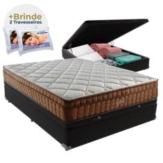 Cama Box Baú Casal e Colchão Ortopédico Anjos Star