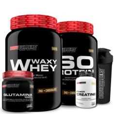 KIT Waxy Whey 2kg + Iso Protein 2kg+ Power Creatina 100g + Glutamina 1