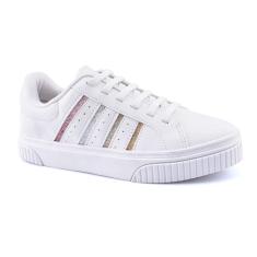 Tenis Slip On Branco Glitter Godiva 333958-Feminino