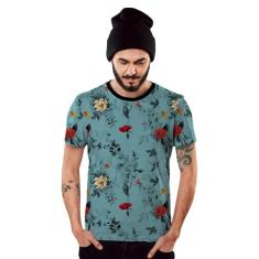 Camiseta Azul Florida Masculina Verão 2019 Floral Top - Di Nuevo, Azul