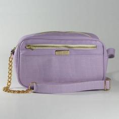 Bolsa Mariana Retangular Shoulder Alça Corrente Lavanda-Feminino