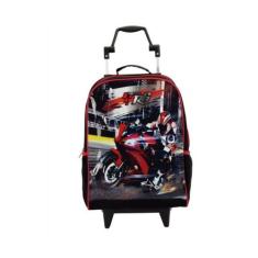 Mochila Infantil De Rodinha Moto De Corrida Viabags - Tamanho G