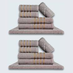 Jogo De Toalhas 12 Pçs Coleção Dubai 100% Algodão Cz+cz