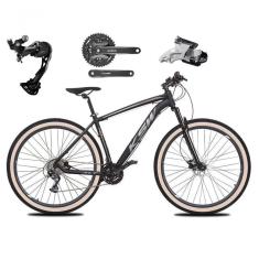 Bicicleta Aro 29 Ksw Xlt Alívio E Altus 27v Freio Hidráulico Garfo Trava Pneu Faixa - Preto-prata Tam.17