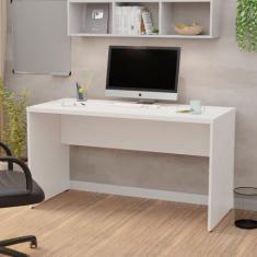 Mesa De Escritório 1.40x60 Tampo 30mm Netmobil, Branco