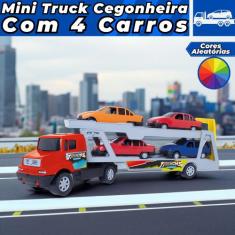 Caminhão Mini Cegonheira Cegonha Com 4 Carrinhos - Original - Samba To