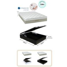 Conjunto Cama Box Baú Blindado Casal + Colchão Sankonfort Strong 138x1