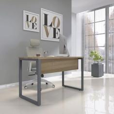 Mesa para Escritório Industrial 90cm Pe25 Naturalle/Grafito