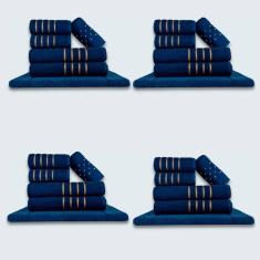 Jogo De Toalhas 24 P?s Cole??o Montreal 100% Algod?o Azul