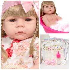 Boneca Reborn Menina Princesa Abigail Com Lindo Enxoval - Cegonha Rebo