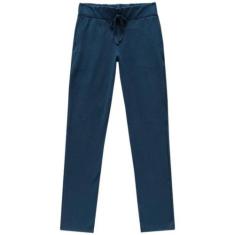 Calça Moletom Reta Feminina Malwee Ref. 50964, Azul marinho, GG