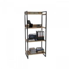 Estante Multiuso 146cmx60cm com 4 Prateleiras Kuadra Compace Carvalho