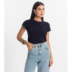 Blusa Feminina Cotton Leve Básica Rovitex Azul, G, Azul