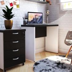 Escrivaninha Mesa Escritório 90cmx42cm com Caixa de Tomada 90cm Branca