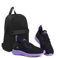 Kit Tenis Feminino Caminhada Academia Treino Leve + Mochila Basica-Feminino