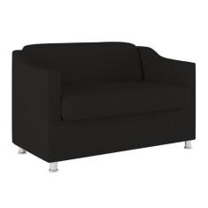 Namoradeira Sala de Estar Tecido Suede  Balaqui Decor, Preto