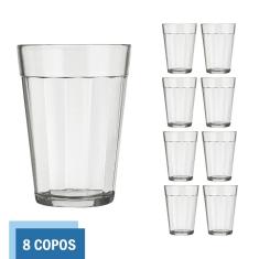 Kit 8 Copo Americano Vidro Cerveja 300ml Transparente Nadir