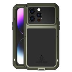 LJFLYXRI Capa para iPhone 15 Pro Max Militar robusta capa protetora de camada dupla, à prova de choque, resistente à chuva, à prova de poeira, à prova de arranhões com protetor de tela integrado