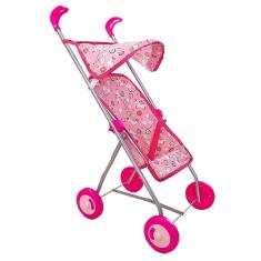 Carrinho de Boneca Semi Luxo II com Capota Rosa 100008 - Brinquedos Oliveira