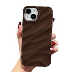 QLTYPRI Capa compatível com iPhone 15, linda capa com estampa ondulada de água ondulada para meninas e mulheres, fina, acetinada, brilhante, silicone macio, TPU (poliuretano termoplástico), capa