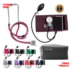 Aparelho De Pressão Manual Esfigmomanômetro + Estetoscópio Duplo PAMED