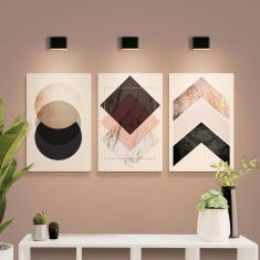 Kit Placas Quadros Decorativos 3 Peças Mdf - Geométrico