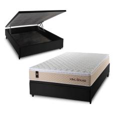 Conjunto Box Baú Alford Bege 138x188x73 c/ Molas Ensacadas