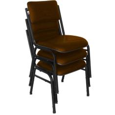 Kit com 3 Cadeiras para Auditórios Linha Hotel Smart Marrom