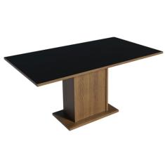Mesa Madesa Retangular Tampo de Madeira 5275 Rustic/Preto