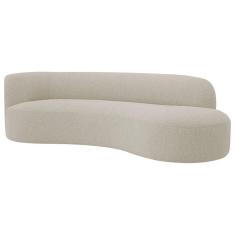 Divã Recamier Orgânico Tokyo 160cm Lado Direito Linho - Amarena Móveis Cor Bege